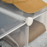 Mobile Scarpiera Modulare Salvaspazio, 6 Cubi in Plastica PP, 65x32x162 cm, Trasparente - immagine 9