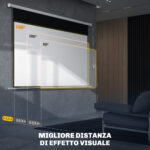 Telo per Proiettore 120 Pollici con Telecomando, in PVC e Metallo, 293x8x193 cm, Bianco - immagine 6
