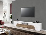 Porta tv ALIEN 220 cm Bianco laccato lucido / Acero Pereira