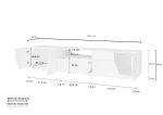 Porta tv ALIEN 220 cm Bianco laccato lucido / Acero Pereira - immagine 3