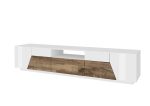 Porta tv ALIEN 220 cm Bianco laccato lucido / Acero Pereira - immagine 2