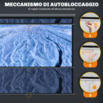 Schermo per Proiettore 84" Formato 4:3, Angolo di 160° e Montaggio a Soffitto o Parete - immagine 8