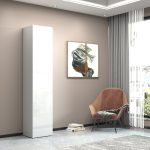 Armadio scarpiera KOMPACT a 1 anta battente Bianco laccato lucido