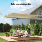 Tettuccio di Ricambio per Pergola Gazebo da Giardino da 3x4 m in Poliestere, Crema - immagine 2