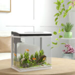 Acquario da 13L a Illuminazione LED con Fori di Ventilazione, in Vetro HD e ABS, 29x20x30,5 cm - immagine 2