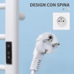 Scaldasalviette Elettrico a 8 Barre con Timer e Controllo Temperatura, 50x45x80 cm, Bianco - immagine 9