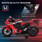 Moto Elettrica per Bambini con Licenza HONDA, Batteria 6V Ricaricabile, Velocità 3km/h, Rosso - immagine 8