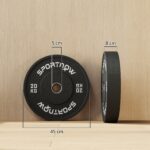 Set 2 Dischi Pesi da 20kg in Gomma con Foro da 2"/5 cm per Manubri e Bilancieri, Nero - immagine 3