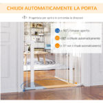 Cancellino per Cani Estensibile a Pressione con Chiusura Automatica per Spazi da 75-103cm, Bianco - immagine 5