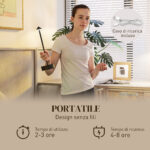 Lampada da Tavolo Touch Ricaricabile con USB, Regolabile 30K/45K/65K, Autonomia 4-8 Ore, Nero - immagine 5