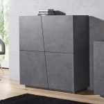 Credenza VEGA alta 120 cm 4 ante push-to-open Ardesia