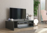 Porta tv DAIQUIRI 155 cm 1 anta battente + 1 anta a ribalta Antracite lucido - immagine 4