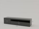 Porta tv DAIQUIRI 155 cm 1 anta battente + 1 anta a ribalta Antracite lucido - immagine 3