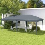 Gazebo da Giardino Pop-up 6x3 m Pieghevole, Tendone per Feste con Sacca di Trasporto, Grigio - immagine 2