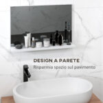 Specchio Bagno da Parete con Mensola Design Moderno e Multiuso, 60x12x40 cm, Bianco - immagine 4
