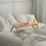 Tavolino da Letto per PC Pieghevole e Inclinabile con Cassetto, 72x35x22-30, Colore Legno - immagine 2