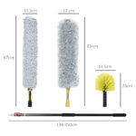 Kit di Pulizia per Casa e Ufficio con Asta, Spolverino per Ragnatele, Spolverino in Microfibra e Spolverino per Ventilatore - immagine 3