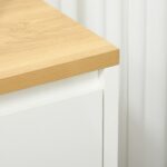 Mobile Multiuso con 2 Armadietti a 2 Livelli in Truciolato, Ripiano regolabile, 120x37x75cm Bianco e Color legno - immagine 8