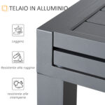 Tavolo da Giardino Allungabile per 8-10 Persone, in Alluminio, 135-270x90x75cm, Grigio - immagine 5