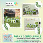 Tunnel per Bambini 3-6 Anni a Forma di Coccodrillo, Gioco per Interno ed Esterno in Plastica, Verde - immagine 6