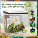 Acquario 28L a Illuminazione LED con Fori di Ventilazione e Pompa, in Vetro e ABS, 38x26x38cm - immagine 4