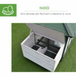 Pollaio da Giardino Prefabbricato in Legno 196x76x97cm, Bianco e Verde - immagine 6