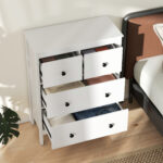 Cassettiera 4 Cassetti per Camera da Letto e Ingresso Multiuso in Legno, 74x35x97 cm, Bianco - immagine 7