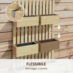 Fioriera con Grigliato e Fori di Drenaggio, in Legno di Abete, 60x16x1 cm - immagine 5