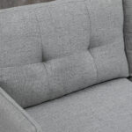 Divano 2 Posti in Tessuto con Cuscini Imbottiti e Gambe in Acciaio 139x68x80cm, Grigio - immagine 8