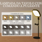 Lampada da Scrivania LED con Supporto per Telefono, 5 Colori di Luce e 10 Luminosità, Nero - immagine 5