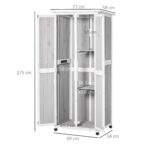 Casetta Porta Attrezzi in Legno di Abete a 3 Livelli con Tetto in Bitume, 77x58x175 cm, Grigio - immagine 3