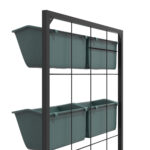 Orto Verticale a 3 Livelli con 6 Vasi in Acciaio e Plastica, 52x14x66cm, Verde Scuro - immagine 9