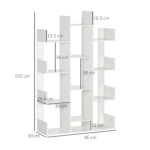 Mobile Libreria ad Albero con 13 Ripiani in Legno Truciolare, 96x30x150cm - immagine 3