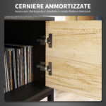Mobile Porta TV 60" con Armadietto, 2 Cassetti e Ripiani Aperti, 140x35x45 cm, Legno Naturale - immagine 7