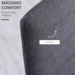 Set 4 Sedie per Soggiorno Imbottite in Tessuto, Sedie Sala da Pranzo Moderne con Gambe in Metallo, Capacità 120 kg, Grigio | Aosom Italy - immagine 4