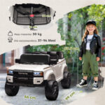 Auto Elettrica per Bambini TOYOTA Land Cruiser 12V con Telecomando, Età 3-6 Anni, Bianco - immagine 3
