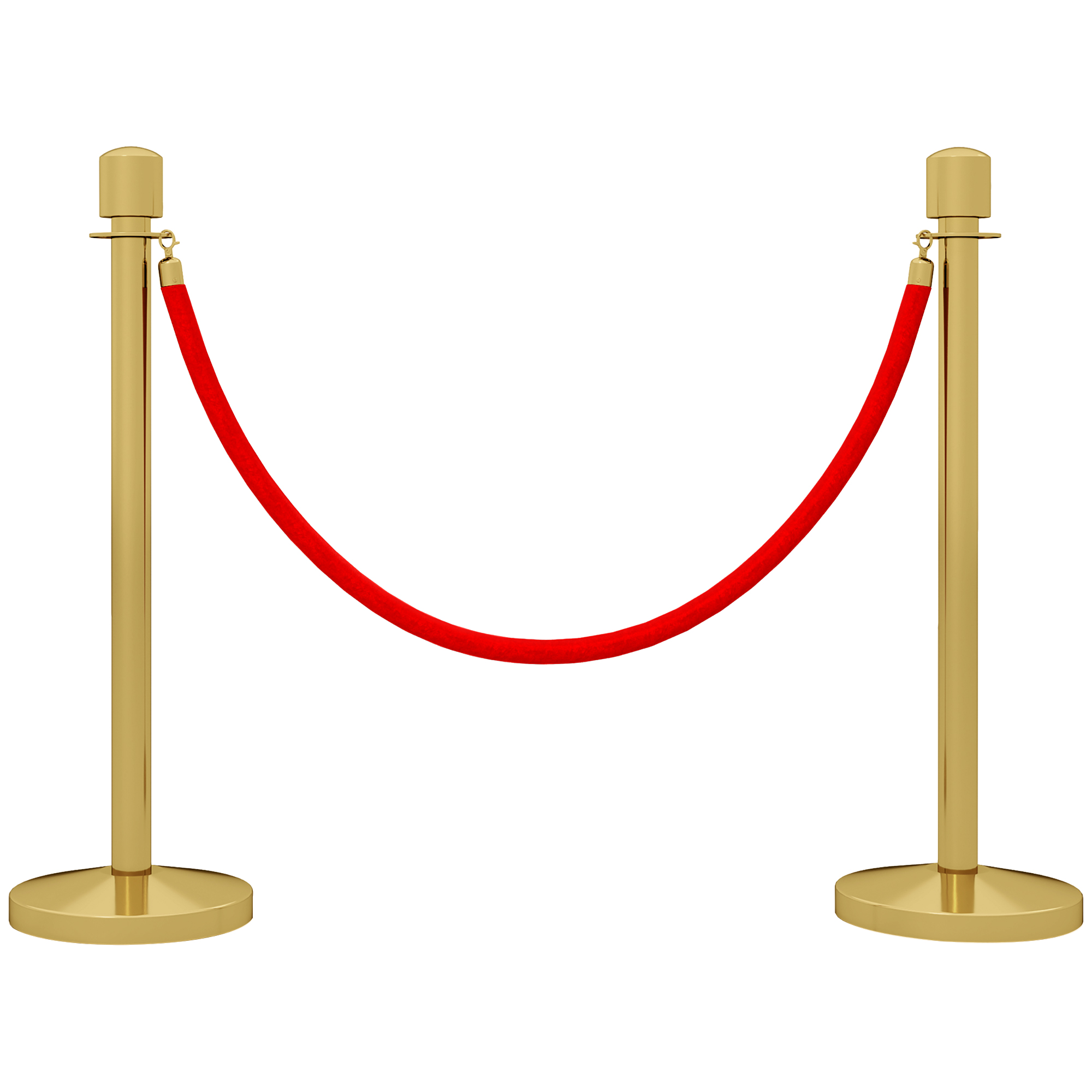 8CQ33119b58b615dc.jpg Colonnine Segnapercorso in Acciaio Inox Oro con Corda Vellutata Rossa di 1,5 m e Base Riempibile,, Ø32x96 cm - immagine 1