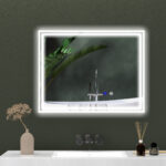 Specchio Bagno con Luce LED 3 Livelli Rettangolare, Antiappannamento e Interruttore Touch, 90x70cm - immagine 8