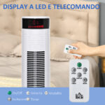 Ventilatore a Colonna con 3 Velocità e 4 Modalità, Timer di 12h, Pannello LED e Telecomando, Bianco - immagine 7