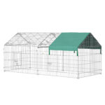 Recinto per Animali con Telo di Copertura in Acciaio con Porte, 220x103x103cm