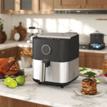 Friggitrice ad Aria da 8L, Air Fryer 17W con 8 Programmi e Circolazione Aria Calda a 360°, Display LED, Nero - immagine 2