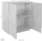 Credenza PING 80 cm 2 ante battenti Ardesia - immagine 3