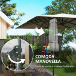 Ombrellone Doppio da Giardino 4,5x2,6 m, Apertura a Manovella e 12 Stecche, Grigio - immagine 7