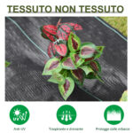 Telo per Pacciamatura 50x1 m in PP Drenante e Traspirante per Orto, Serra e Giardino, Nero - immagine 5