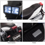 Moto Elettrica per Bambini 3-5 Anni 6V (max, 25kg), Velocità 3km/h, Motorino Elettrica per Bimbi con 3 Ruote, Luci e Suoni, Blu e Nero, 86x42x52cm - immagine 7