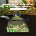 Terrario per Rettili Rialzato con Serratura e Termometro, in Vetro e Rete Metallica, 50x30x25 cm, Nero - immagine 8