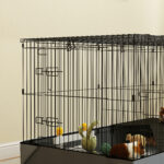 Gabbia per Animali Piccoli 2 in 1, Coperchio Rimovibile e Sezioni Separate, 121x61x61 cm, Nero - immagine 8