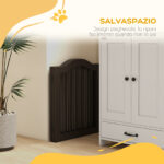 Cancellino per Cani Pieghevole a 3 Sezioni in Legno, 154,5x29,5x61cm, Caffè - immagine 5