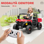 Macchina Elettrica Bambini 12V con Telecomando, Sospensioni, Bagagliaio e Musica, Età 3-8 Anni, Rosso - immagine 6
