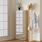 Scarpiera a Specchio a 4 Ante Antiribaltamento in Legno, 63x17x146 cm, color Legno - immagine 8